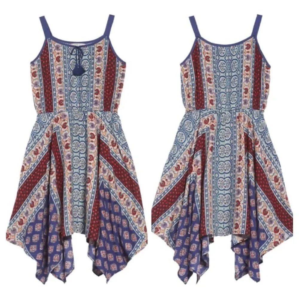 Zoe & Rose Band of Gypsies Handkerchief Hem Dress Szs: Small